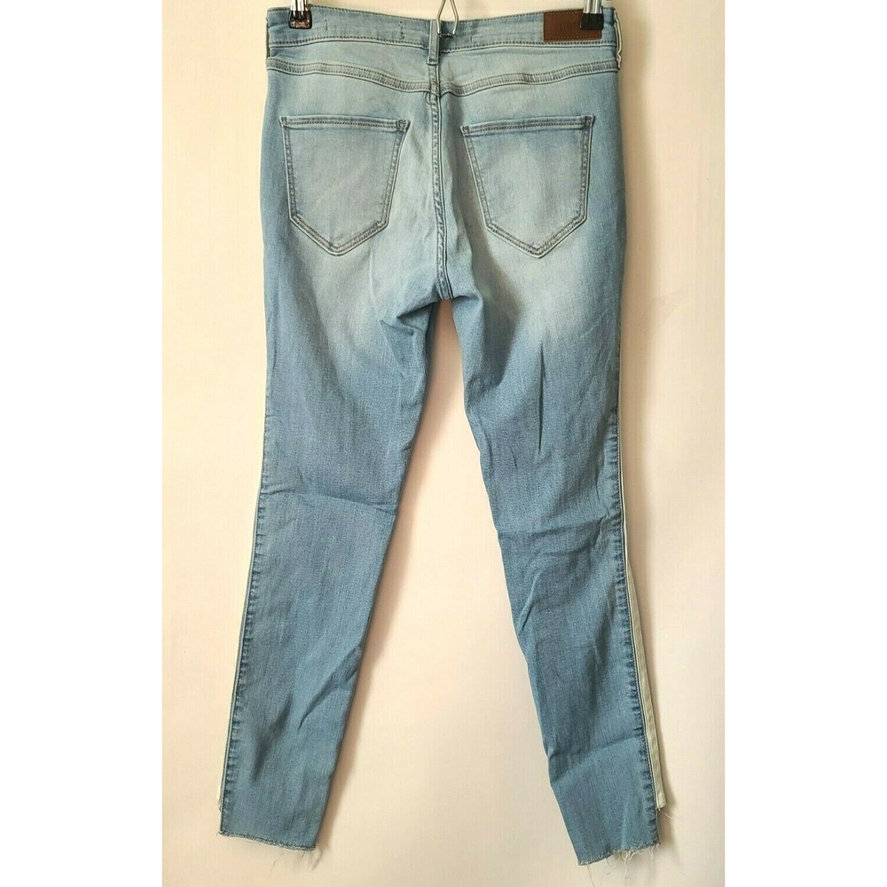 Hollister California Womens Jeans Light Wash Size 25 Raw Hem Skinny Side Stripe - Picture 2 of 6